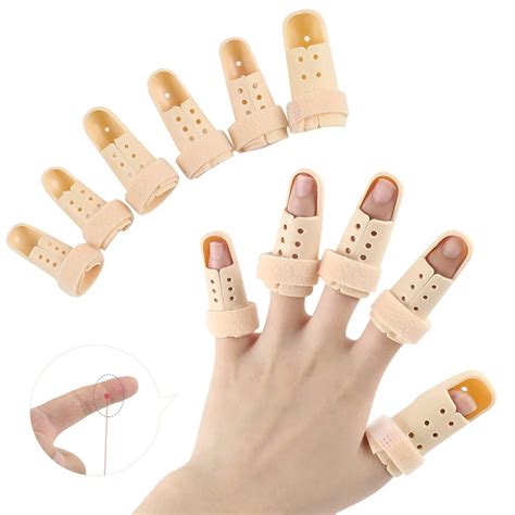 6 Pcs Finger Splint Brace Plastic Mallet Dip Finger Support Brace Splint Joint Protection Injury