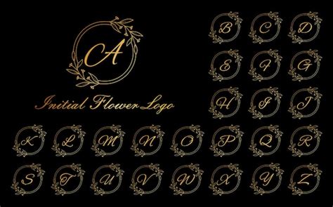 Premium Vector | Set of luxury circle alphabet letter floral design ...