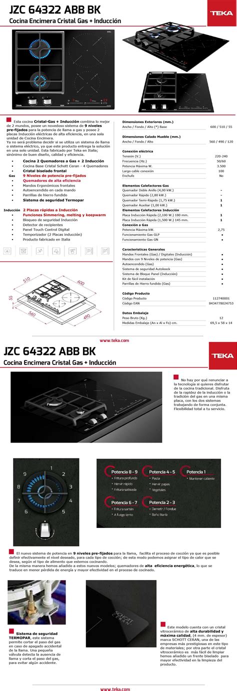 Ripley Encimera Gas Placas De Inducci N Teka Platos Jzc