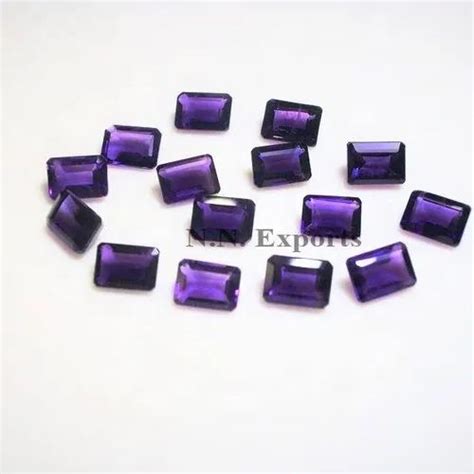 Purple Natural African Amethyst Faceted Octagon Gemstones For