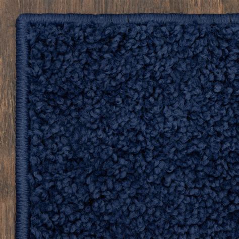 Mainstays Solid Traditional Navy Youth Shag Indoor Area Rug 5x7