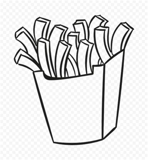 Png Outline Clipart French Fries Cup Citypng