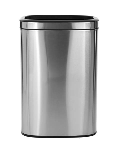 ALPINE INDUSTRIES 40 L / 10.5 GAL STAINLESS STEEL SLIM OPEN TRASH CAN ...