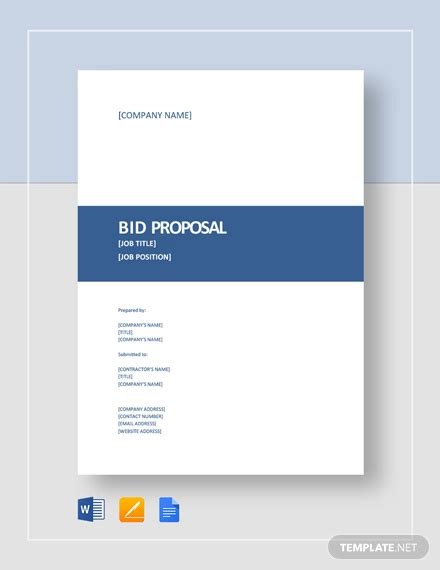 22+ Bid Proposal Template - Free Word, Excel, PDF Documents Download