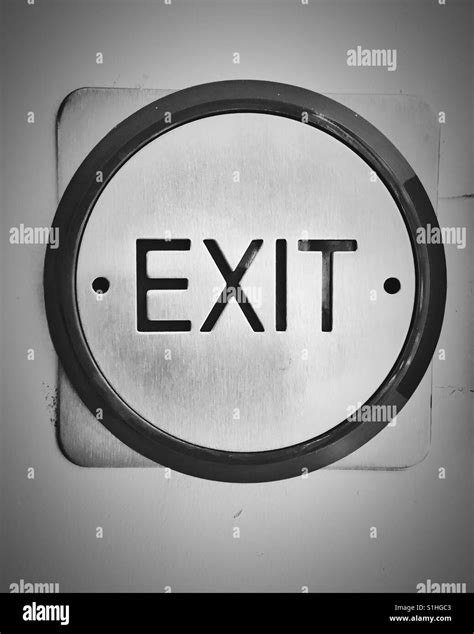 Exit button sign Stock Photo - Alamy