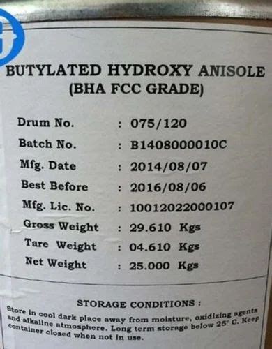 Butylated Hydroxy Anisole Bha Kg Can At Best Price In Indore