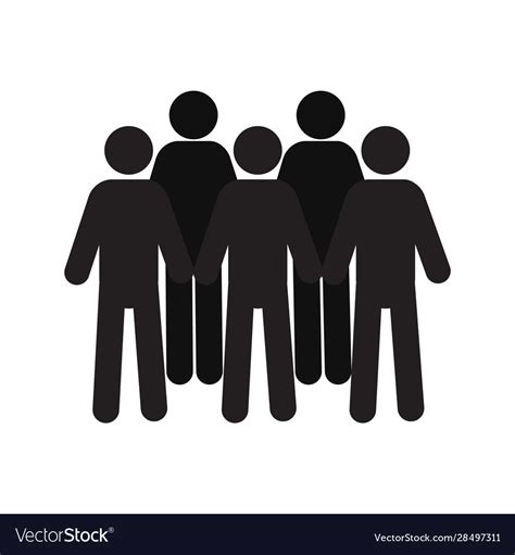 Crowd silhouette icon Royalty Free Vector Image