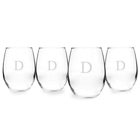 Elegant Personalized Stemless Wine Glasses Set Of 4