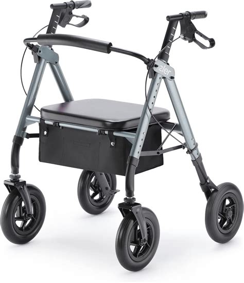 Zler Heavy Duty Rollator Walker 400lbs All Terrain Rollator Walker With