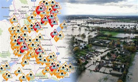 UK flood warnings MAP: 280 flood alerts across UK - is YOUR area at ...