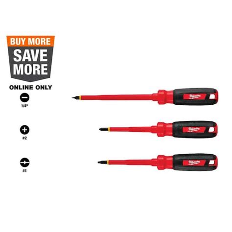 Milwaukee 1000 Volt Insulated Screwdriver Set 3 Piece 48 22 2202