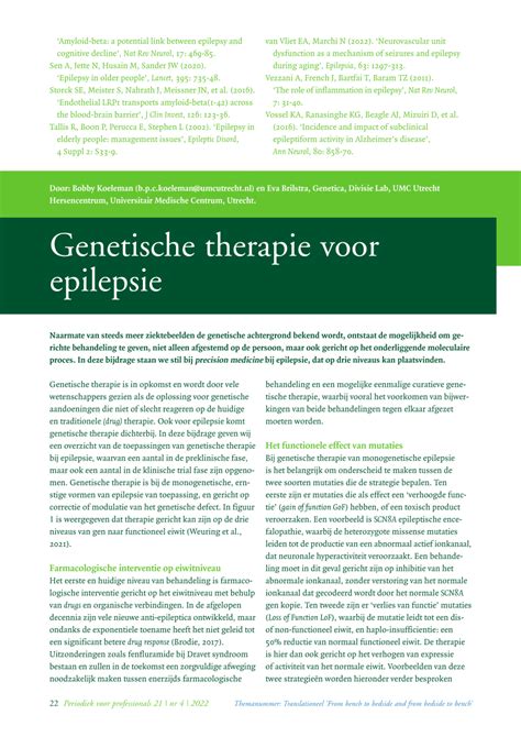 PDF Genetische Therapie Voor Epilepsie