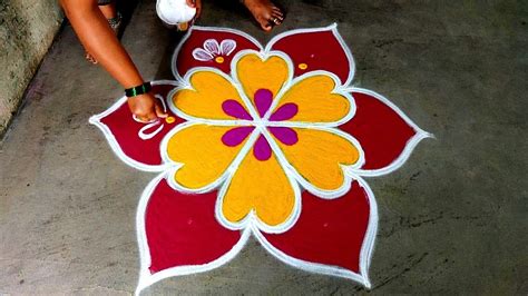 Pongal Special Flowers Padi Kolam 5 3 Sankranti Chukala Muggulu Bhogi