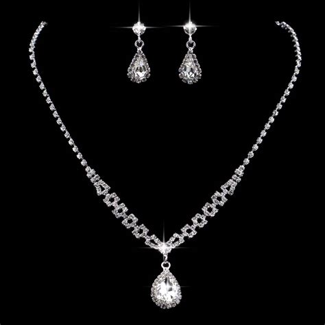 Treazy Bridal Bridesmaid Jewelry Sets For Women Rhinestone Crystal