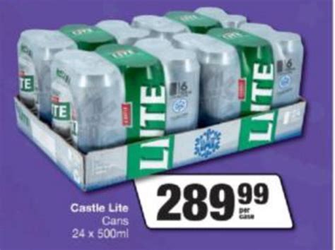 Castle Lite Cans 24 X 500ml Offer At Spar Tops