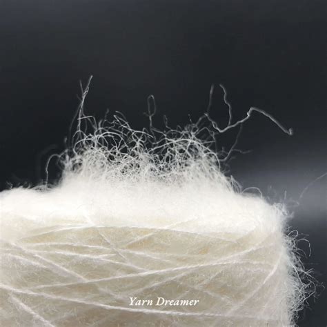 Fil De Laine Fine Mohair Blanc 100g Fil Ogo La Main Fil Bouffant Fils