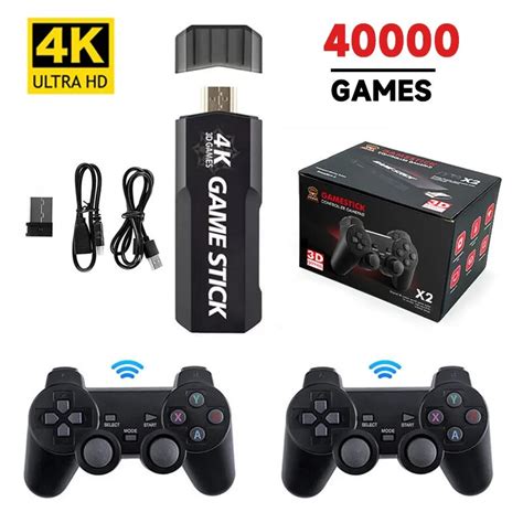 Console De Jeux Vid O R Tro GD10 Game Stick 4K Avec Manette Sans Fil