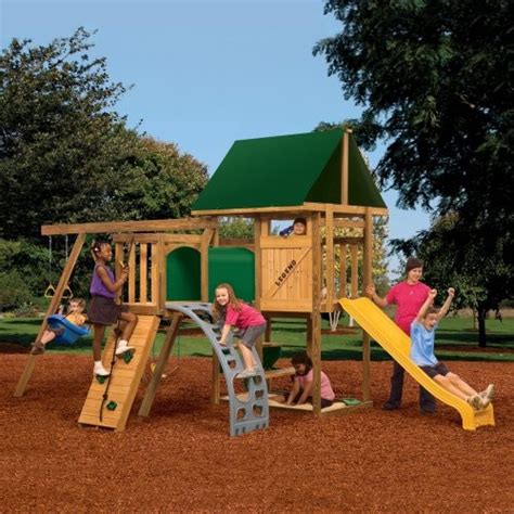 PlayStar Playsets Legend Swing Set with Adventure Tunnel - Contemporary - Outdoor Playsets - by ...