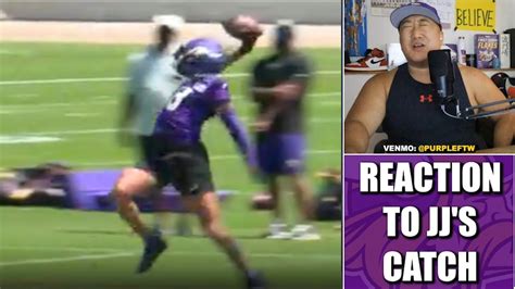 Reaction To Justin Jeffersons Sick 1 Handed Grab At Vikings Mini Camp