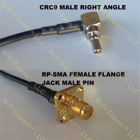 Lmr Crc Male Angle To Rp Sma Female Flange Coaxial Rf Pigtail Cable