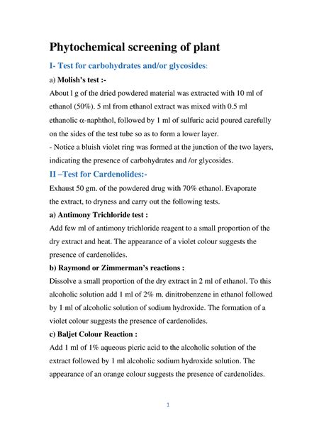 Phytochemical Screening 1 Converted 1 Phytochemical Screening Of