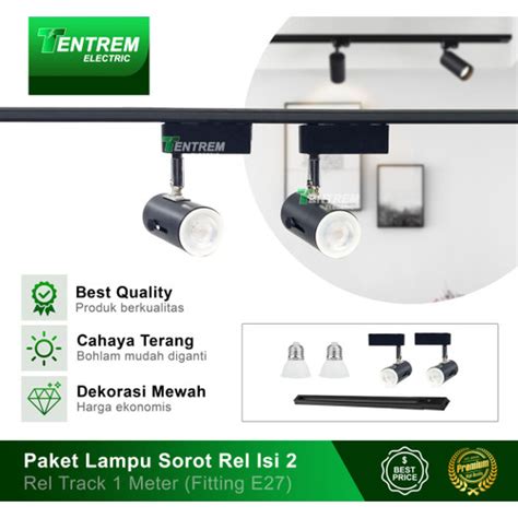 Jual Paket Lampu Sorot Plafon Led Rel Spotlight Track Light Rell