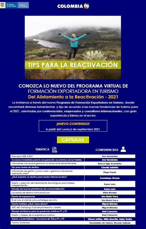 Programa virtual de formación exportadora en turismo de Procolombia