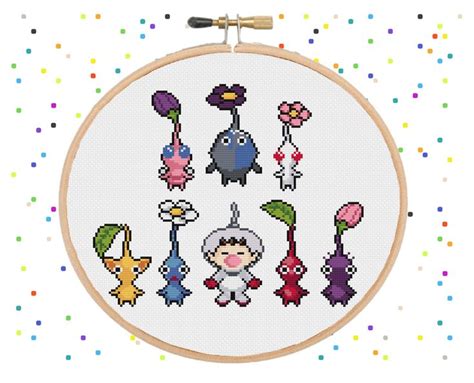 Pikmin And Olimar Pikmin Cross Stitch Pattern Pdf Downloadable In