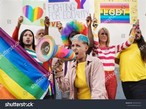 Serious Peole Gay Pride Parade Banner Stock Photo Shutterstock