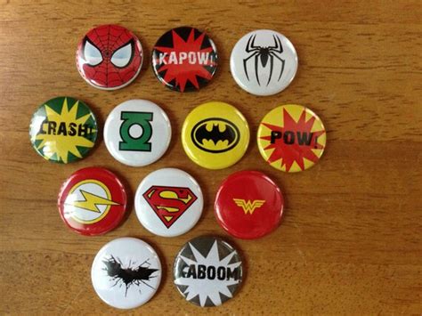 Super Hero Buttons Mix Set Of 10 Pinback Buttons Super Hero