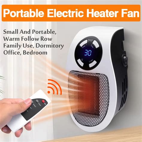 Electric Portable Heater Mini Wall Mount Home Office Desktop Warm Air Heater Warmer Fan Silent ...