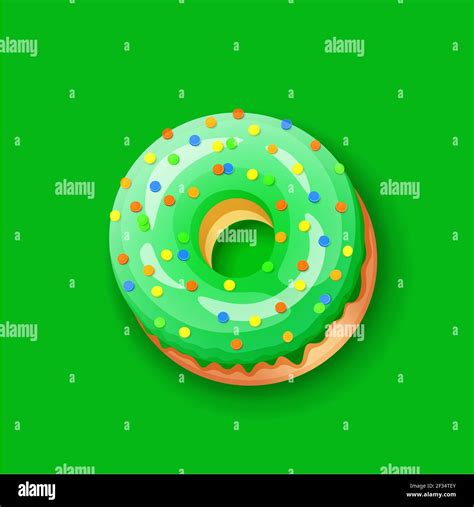 Donut Icing Green Upper Latters O Font Of Donuts Bakery Sweet