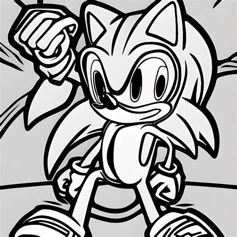 Sonic Coloring Pages Black And White · Creative Fabrica