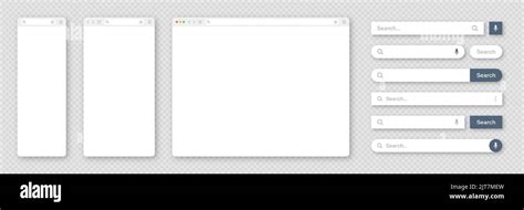 Blank Internet Browser Window With Various Search Bar Templates Web