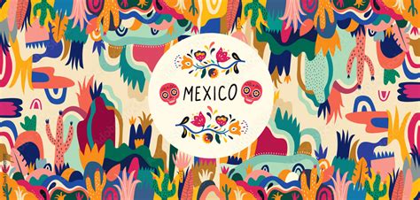 Mexico Vector Illustration Colorful Mexican Design Stylish Artistic