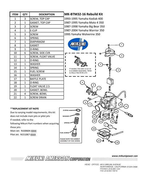 Mikuni Power Mikuni Genuine Carburetor Fuel Pump Rebuild Kits