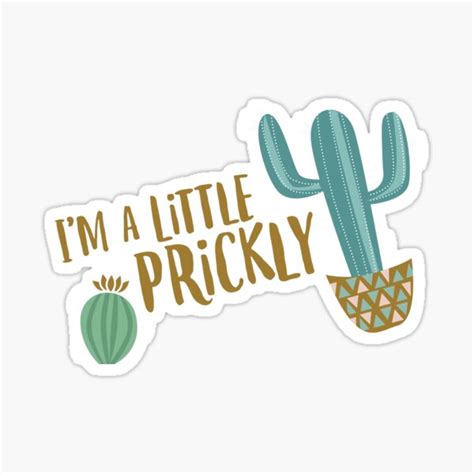 Prickly Cactus In Blush Pink Sticker For Sale By Latheandquill