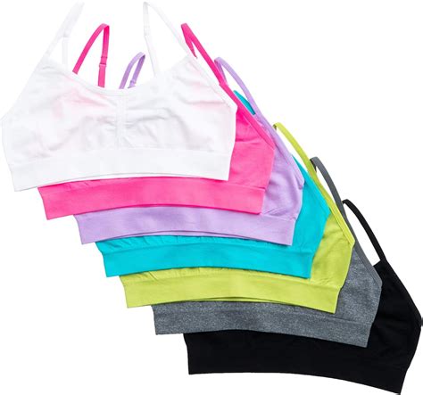 Alyce Ives Intimates Seamless Girls Sports Bra Pastels S 7 Pack