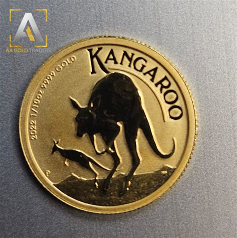 1/10 oz Australian Gold kangaroo .9999 AA Gold Traders