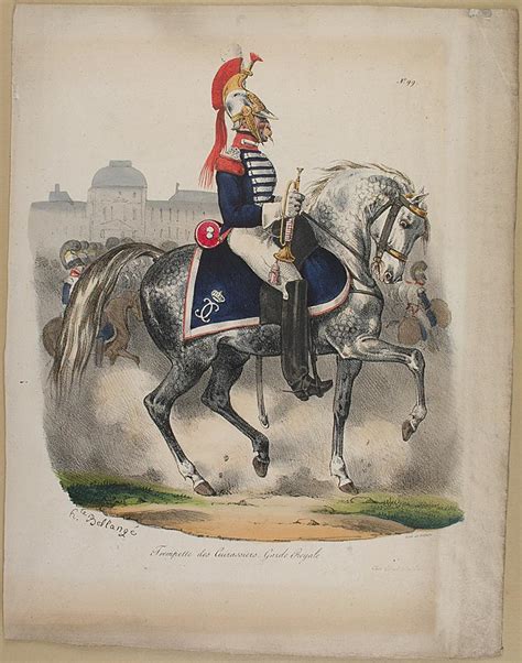 BELLANGÉ Trompette des Cuirassiers Garde Royale Gravure n