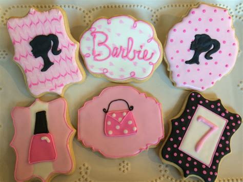 Barbie Sugar Cookie Favors With Royal Icing Barbie Birthday Cake