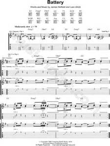 Metallica Battery Guitar Tab In E Minor Download And Print Sku Mn0076289