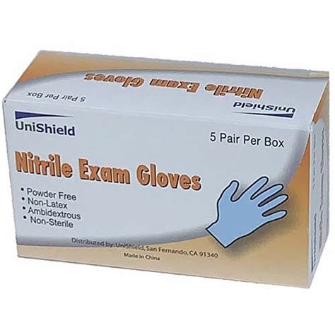 Nitrile Exam Gloves, 5 Pairs/Box - Unishield