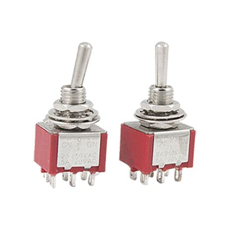 Sourcing Map Pcs Position On Off On Dpdt Toggle Switches Red