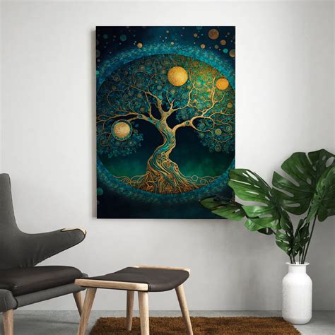 Tableau Arbre De Vie Bleu Comme Des Tableaux