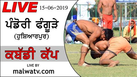 Pandori Phangure Hoshiarpur Kabaddi Cup June Live