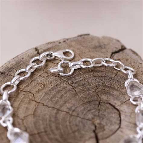 Bracelet En Argent Et Diamant Herkimer Brut