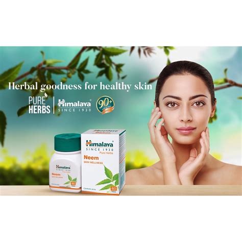 Himalaya Neem Skin Wellness 60 Tablets Capsules Controls Acne Skin