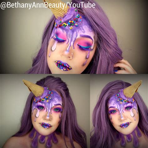 Melted Ice Cream Makeup Halloween Makeup Youtube Icecream Purple Cream Makeup Ice Cream