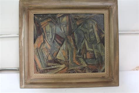 Carl Morris Three Figures Framed Painting Property Room